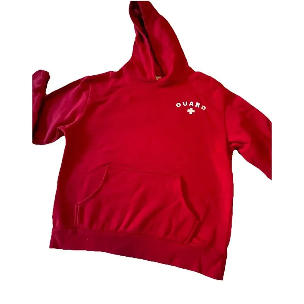 Guard Apparel Lifeguard Red Pull Over Fleece‎ Hoodie Sz M thelifeguardstore